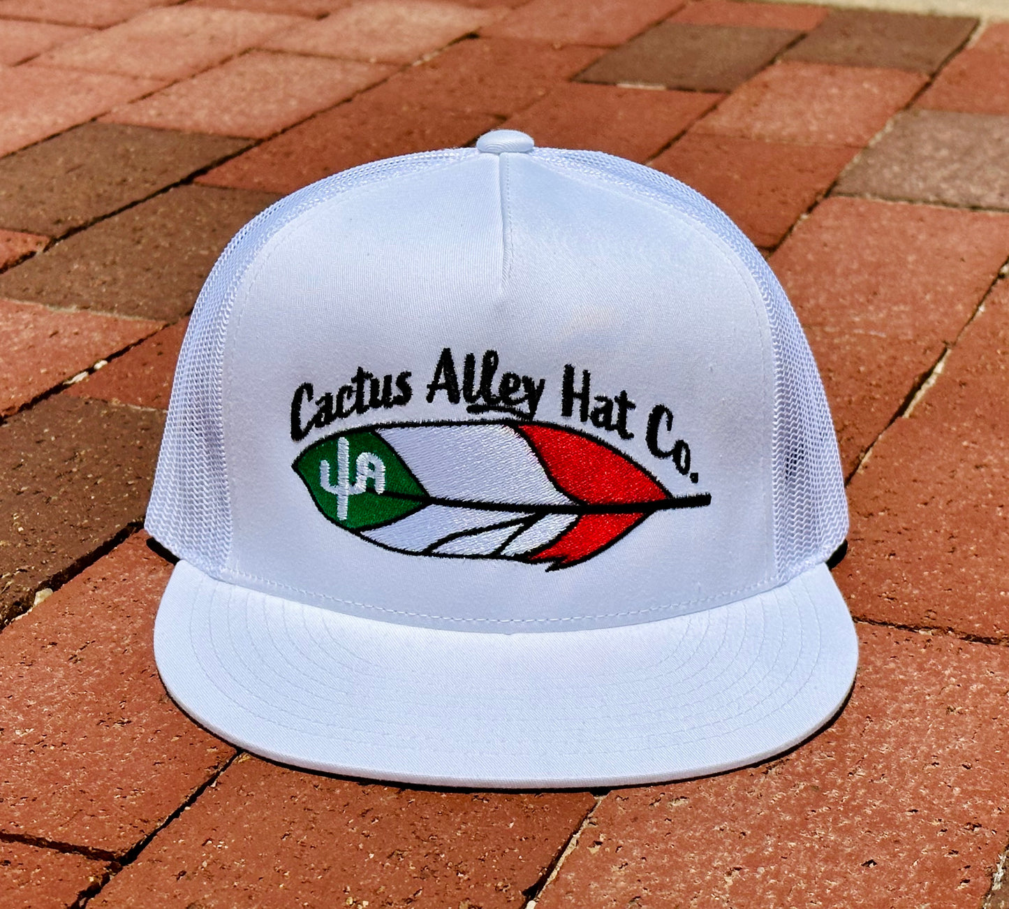 “La Pluma”- 6006 White/White Mesh, Snapback Cap