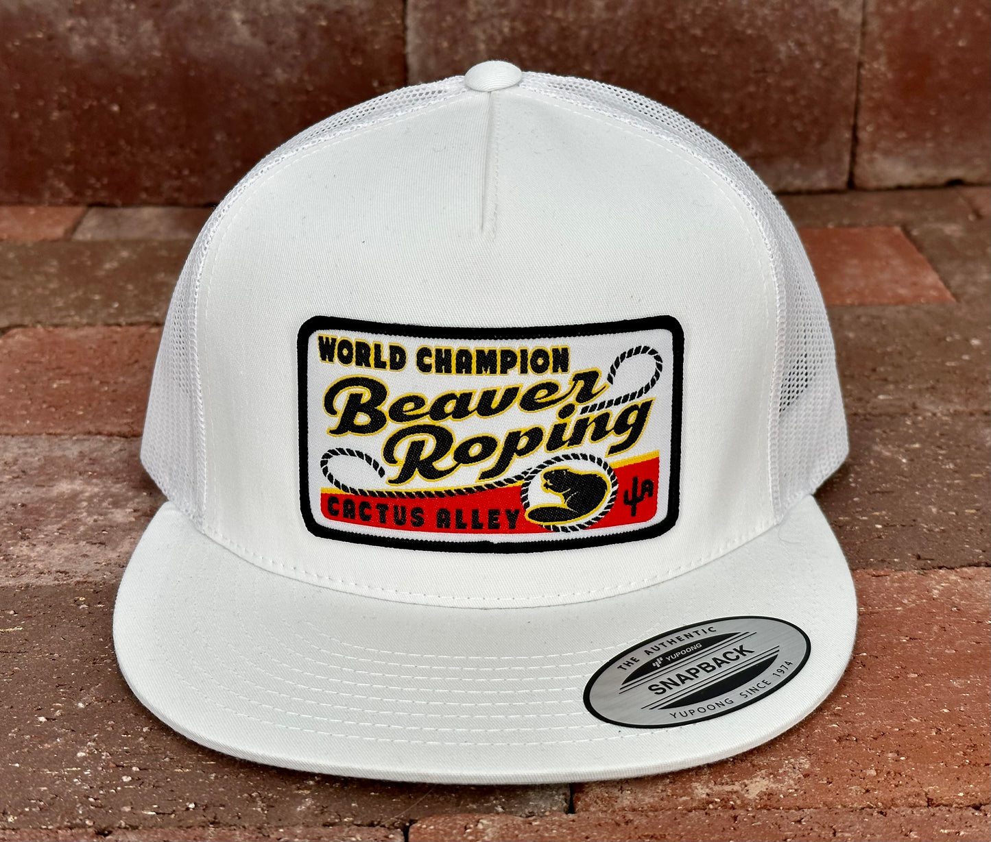 "Beaver Roping" - 6006 White/ White Mesh, Snapback Cap