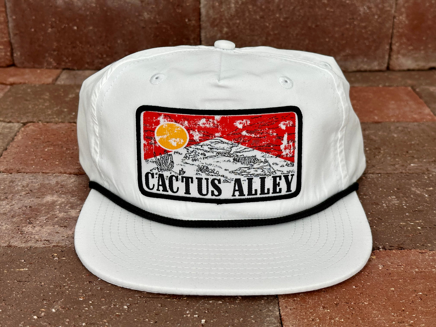 "Red Sky" - CA256 White/ Black Rope, Snapback Cap
