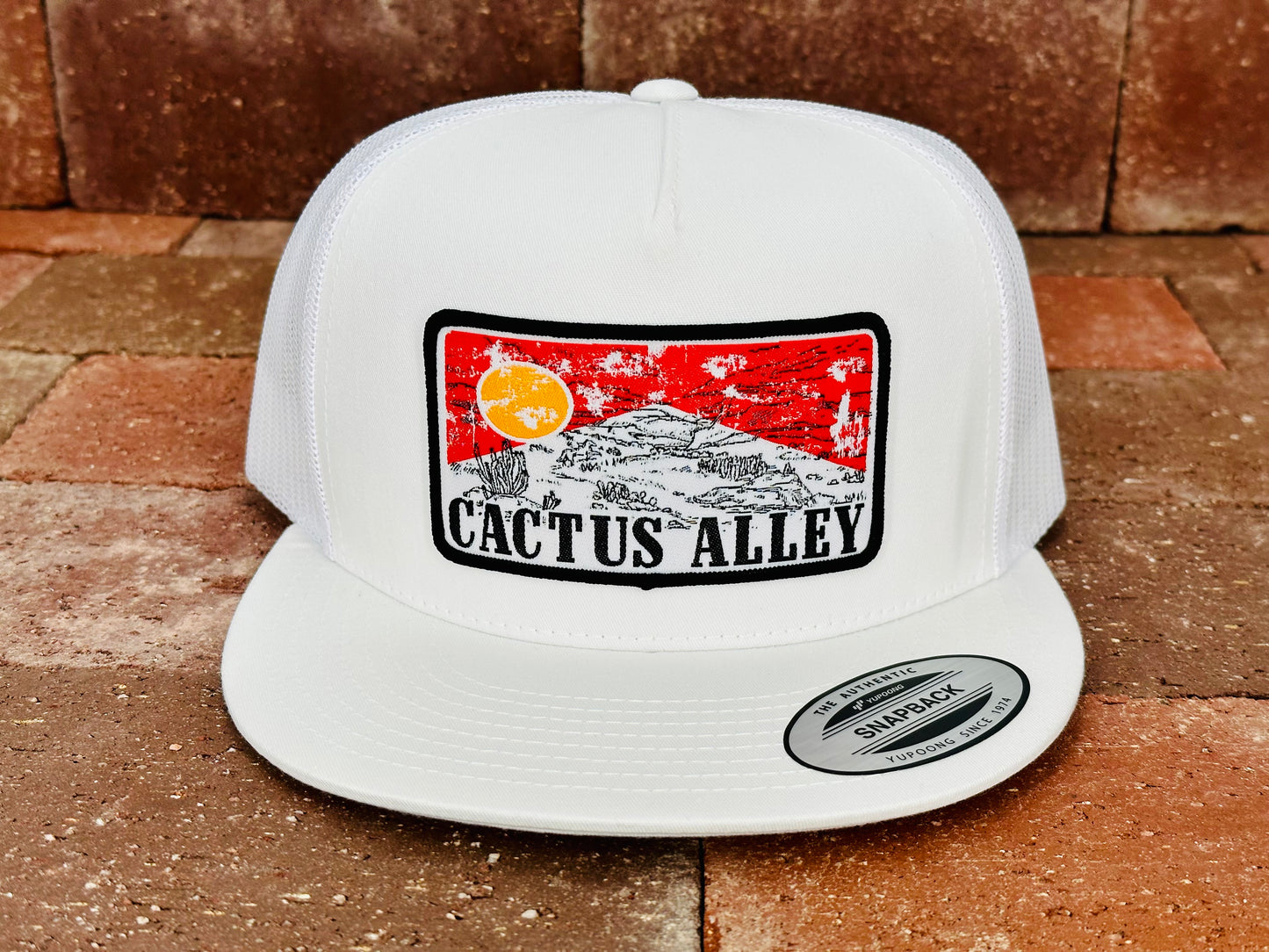 "Red Sky" - 6006 White/ White Mesh, Snapback Cap
