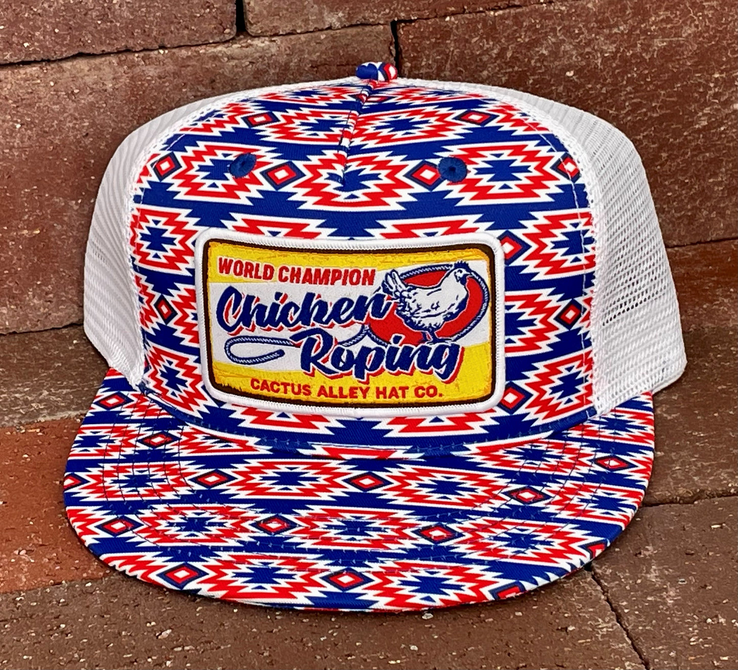 "Chicken Choking" - CA 'Merica Aztec/White Mesh, Snapback Cap