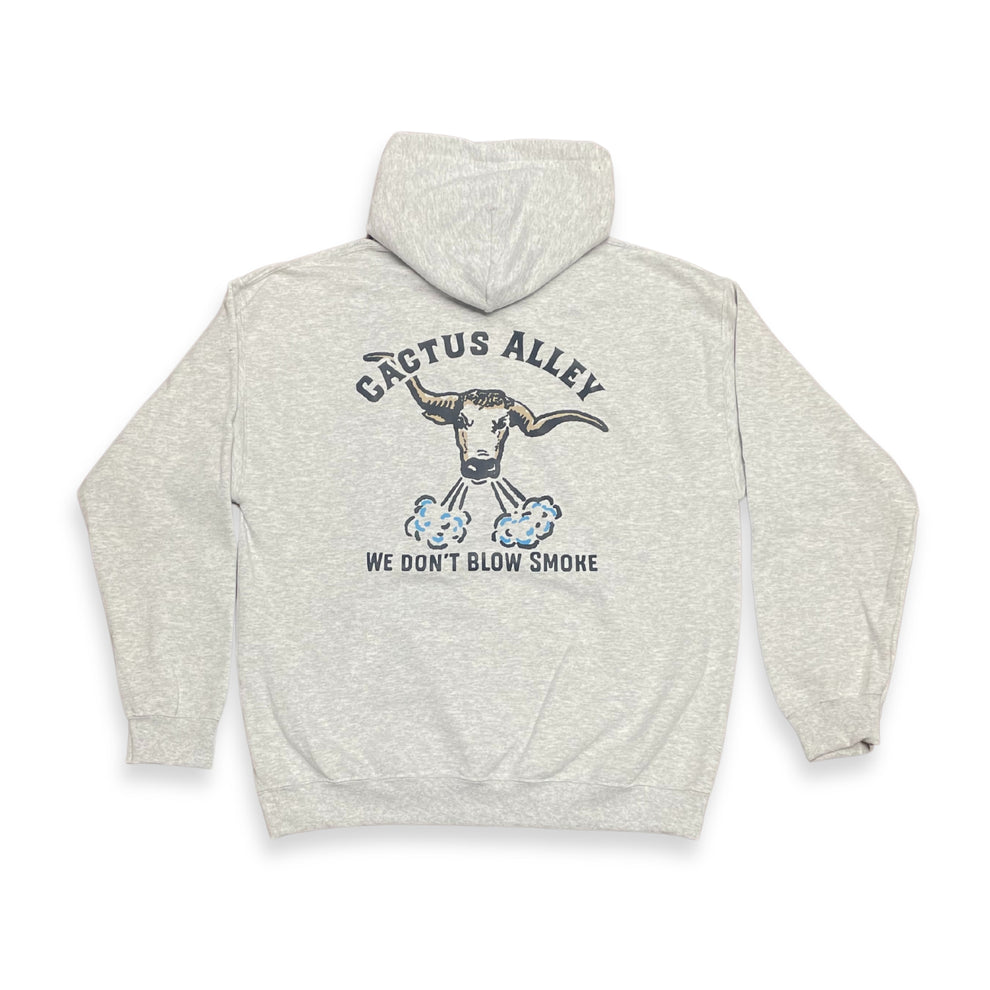 Cactus Alley, Blowin' Smoke, Unisex Hoodie, Graphic Pullover Sweatshirt, Ash Grey, XL