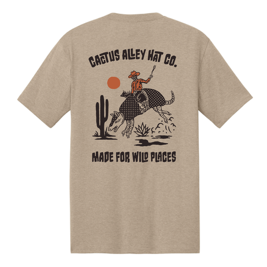 "Buckin Dillo" - Desert Tan Adult Tee