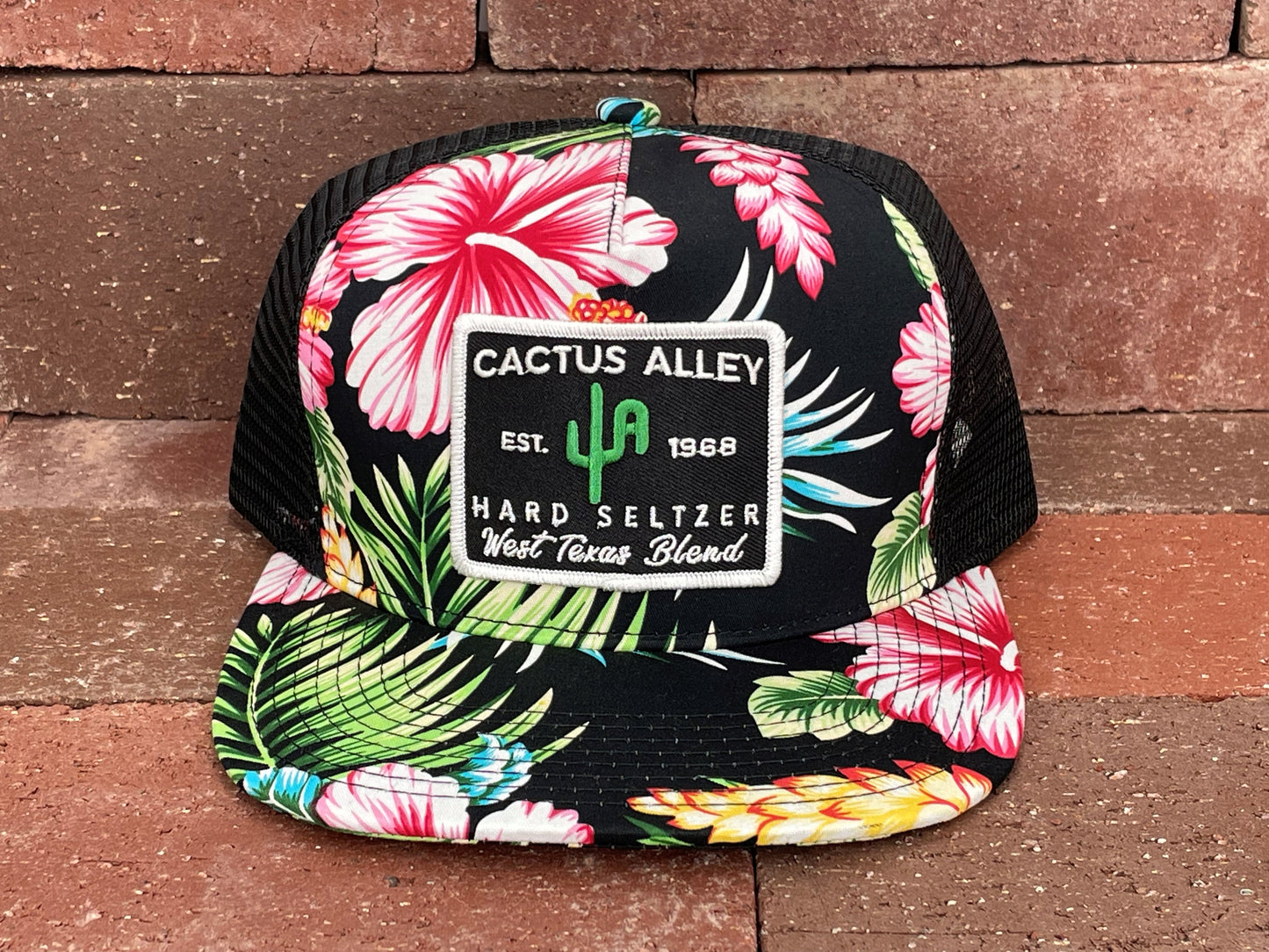 "Cactus Alley" - Black Floral/ Black Mesh, Snapback Cap