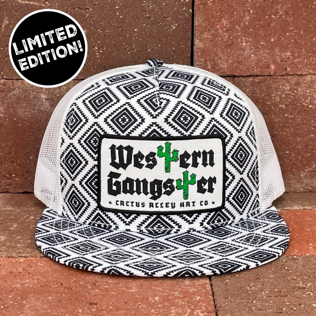 LIMITED EDITION | "Western Gangster" - CA Black/White Aztec, Snapback Cap