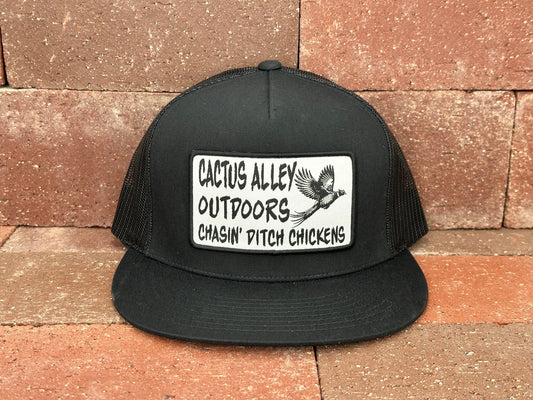 "Ditch Chickens" - CA 6006 Black/ Black Mesh, Snapback Cap