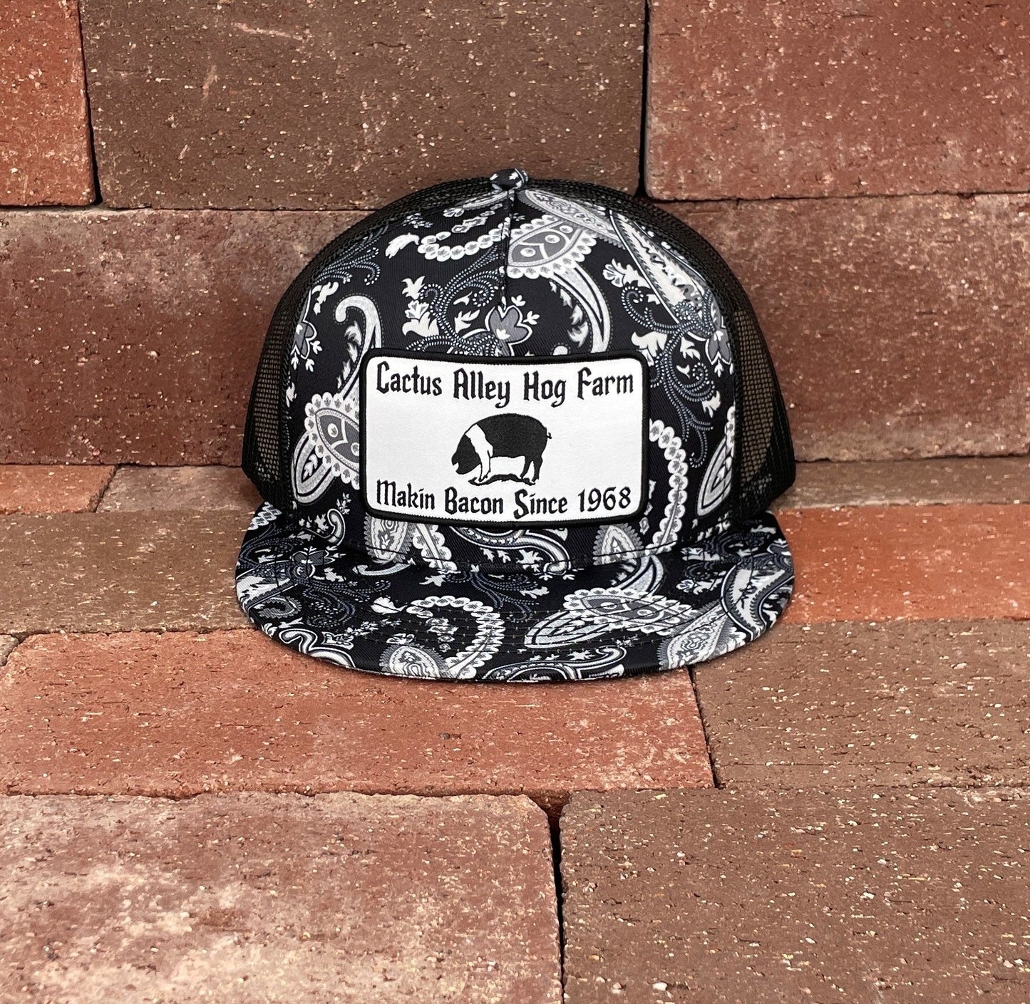 "Granddaddy" - Black Paisley with Black Mesh Snapback Cap