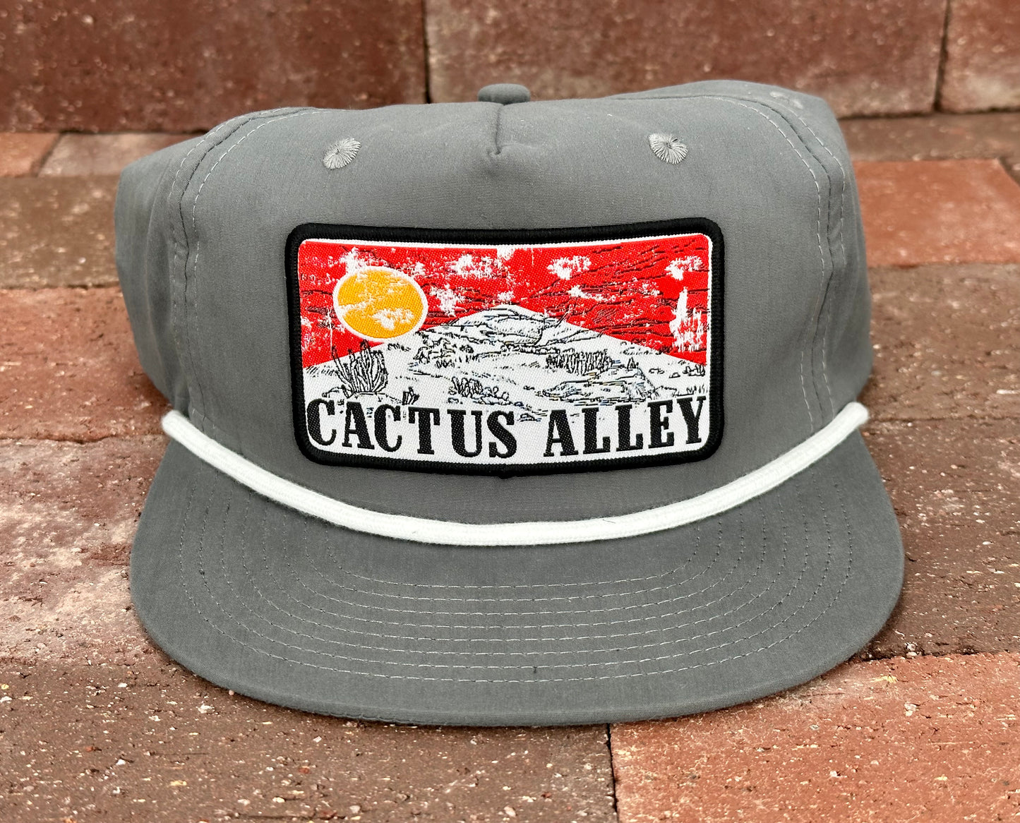 "Red Sky"- CA256 Charcoal/ White Rope, Snapback Cap