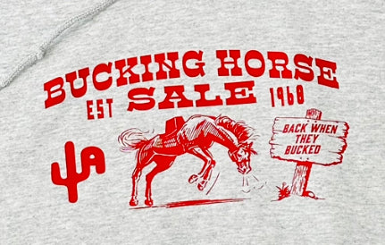 "Bucking Horse" - Ash Grey Adult Hoodie