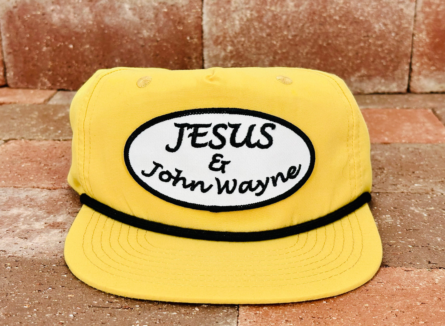 "Jesus & John Wayne" - CA256 Biscuit Yellow/ Black Rope, Snapback Cap