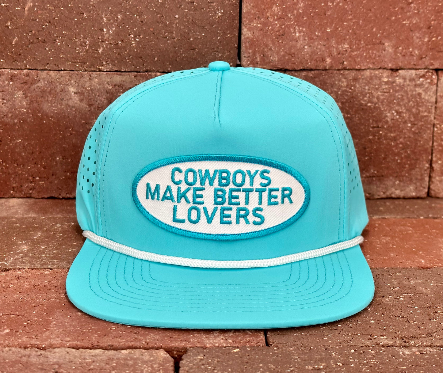 "TRQW Better Lovers" - CA Turquoise Laser Holes/ White Rope, Snapback Cap