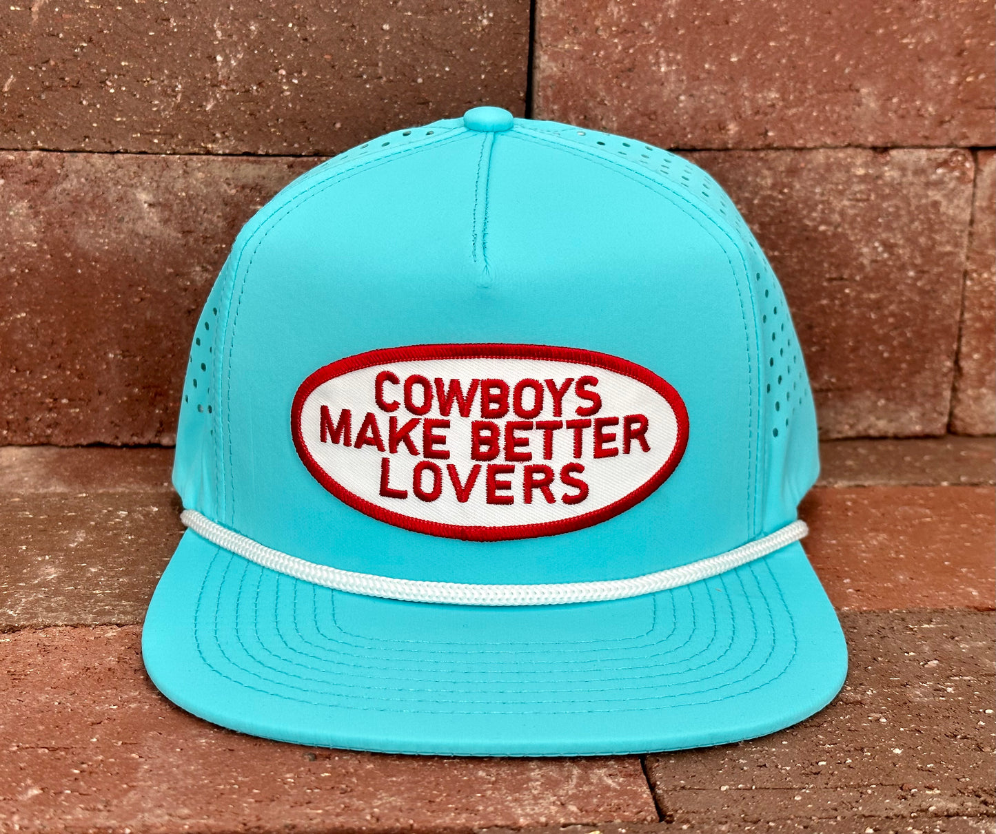 "Better Lovers" - CA Turquoise Laser Holes/ White Rope, Snapback Cap