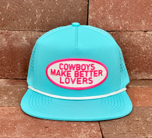 "PW Better Lovers" - CA Turquoise Laser Holes/ White Rope, Snapback Cap