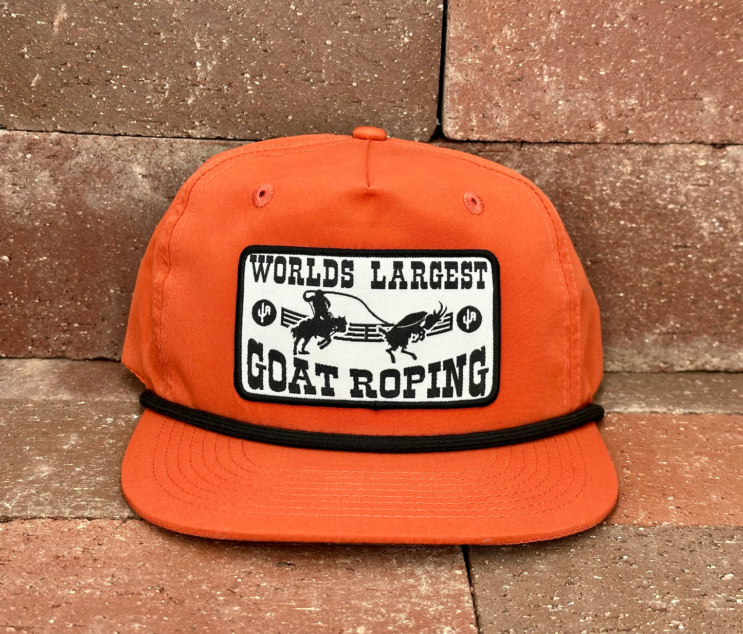 "Goat Roping" - CA256 Dark Orange/ Black Rope, Snapback Cap