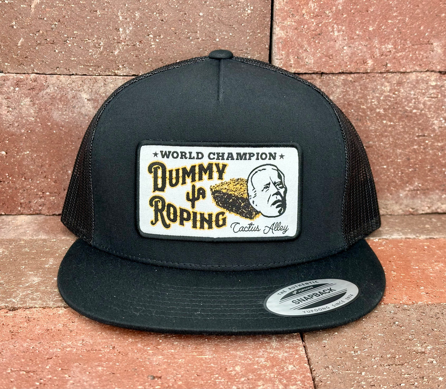 "Dummy Roping" - 6006 Black/ Black Mesh, Snapback Cap