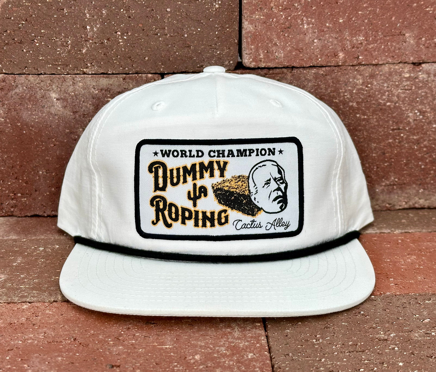 "Dummy Roping" - CA256 White/ Black Rope, Snapback Cap