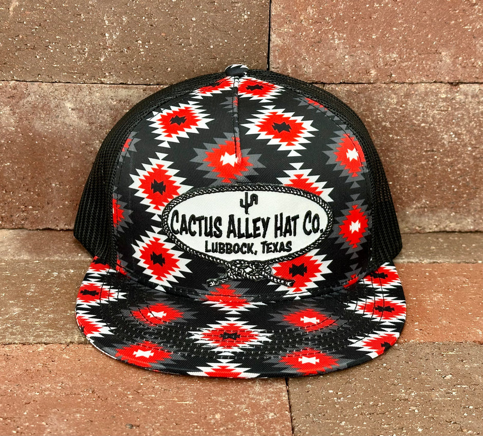 Cactus Alley Hat Co. CA Longhorn Puffed Pink Racer Check Snap Back main image 0