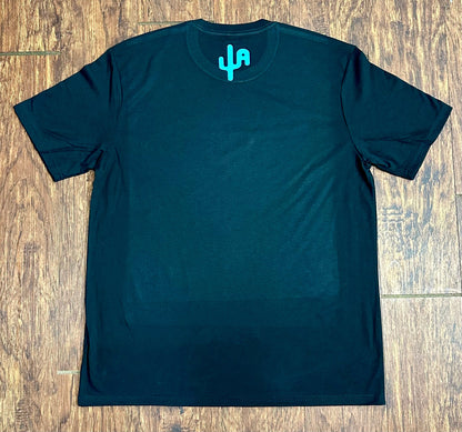 Turquoise "CA Longhorn" - Black Adult Tee