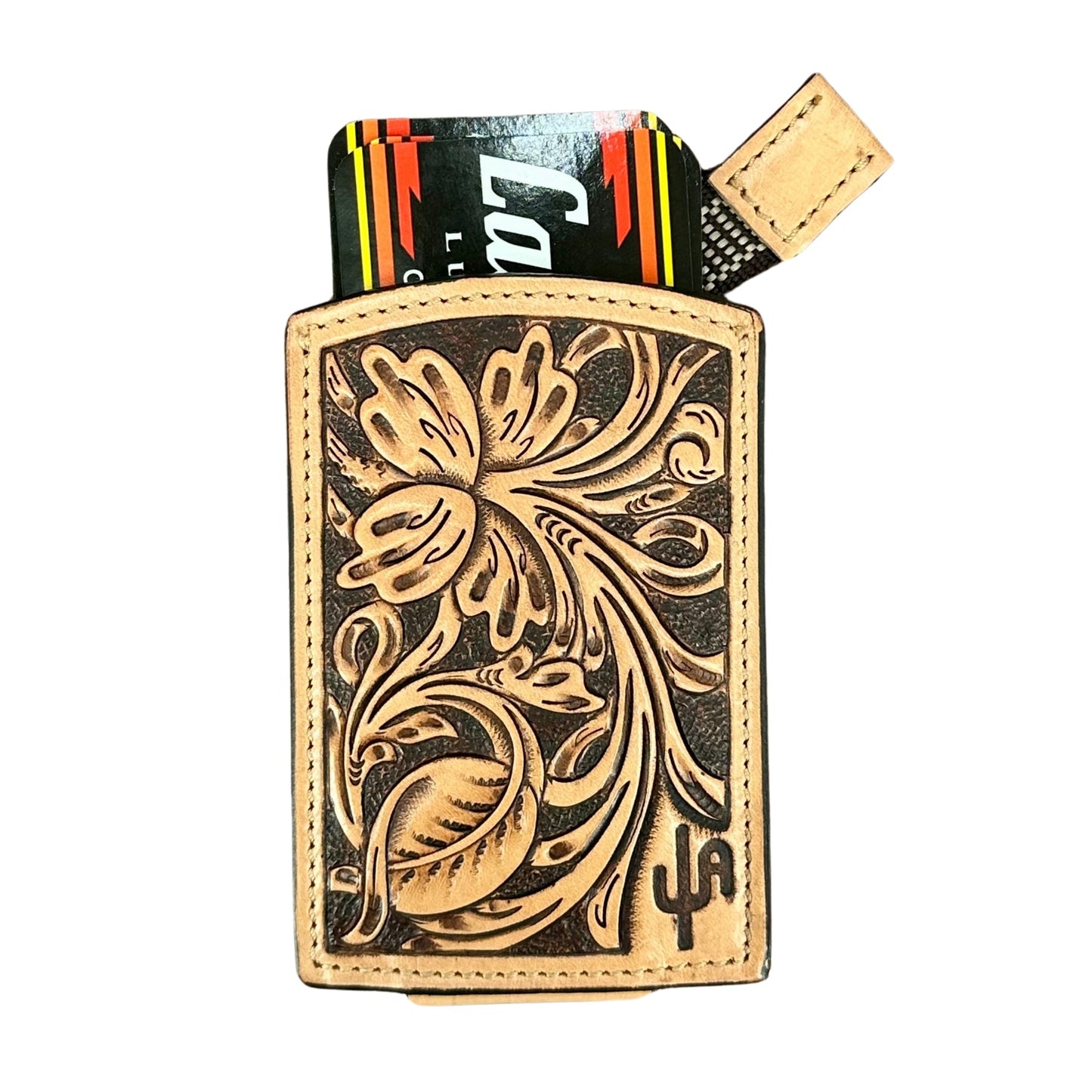 "The Leroy" - Handmade Leather Ribbon Wallet with Magnet