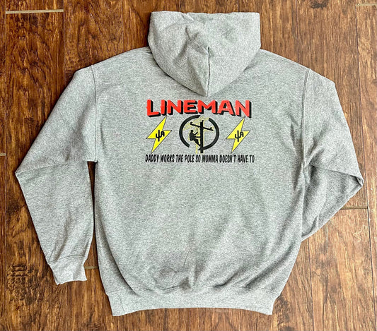 "Lineman" - Graphite Heather Adult Hoodie