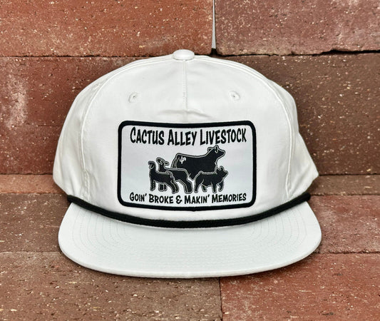 "Livestock" - CA 256 White/ Black Rope, Snapback Cap