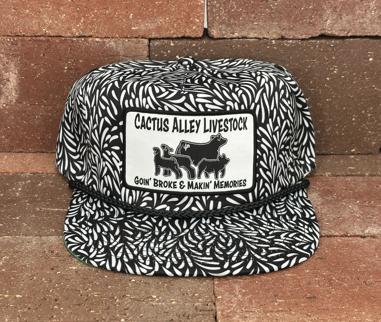 "Livestock"- CA Black/White Leaf, Snapback Cap