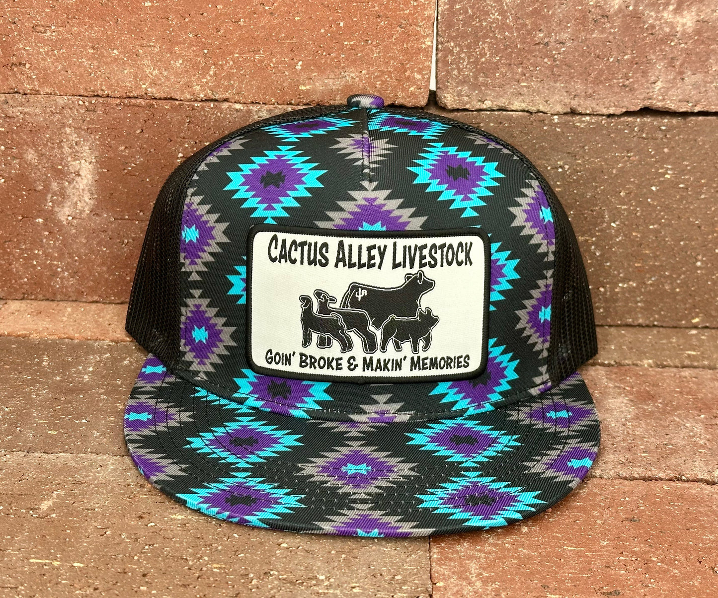 "Livestock" - CA Dolly P Aztec/Black Mesh, Snapback Cap