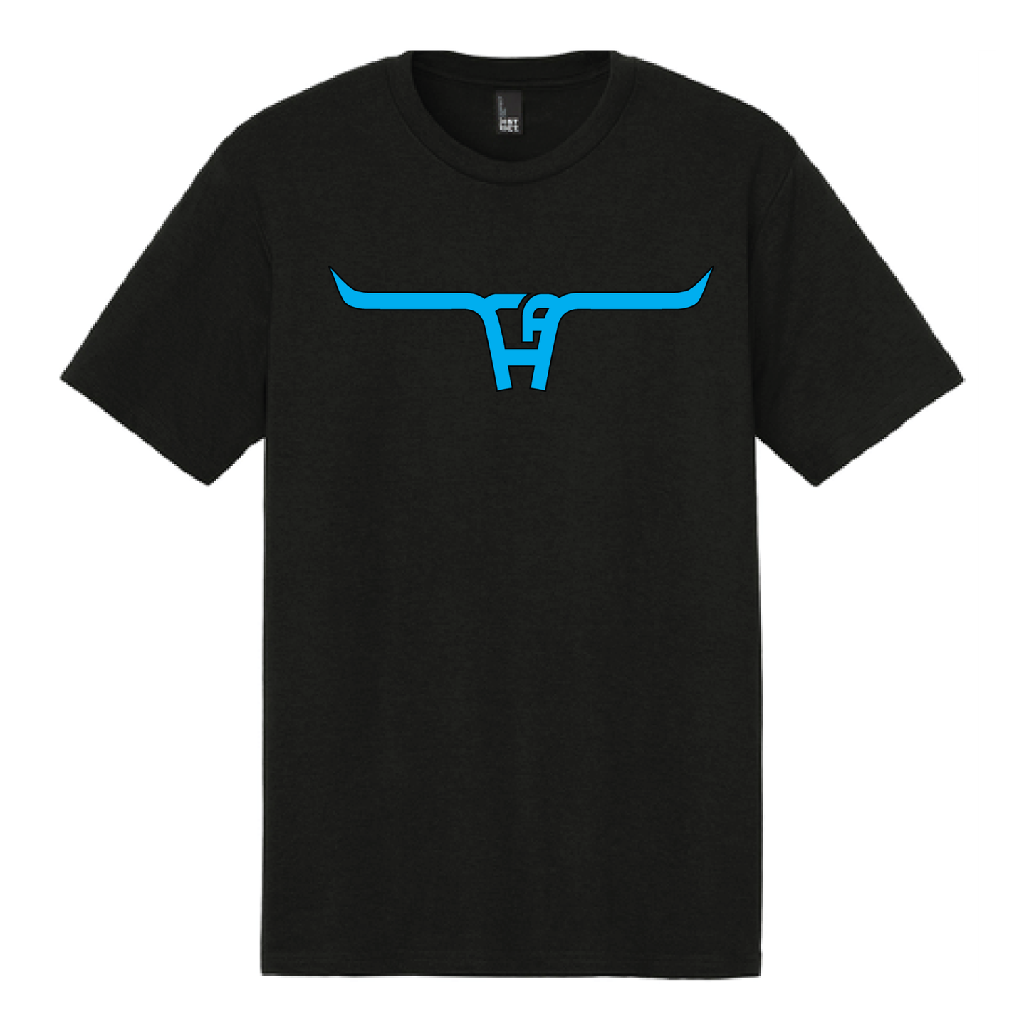 Turquoise "CA Longhorn" - Black Adult Tee
