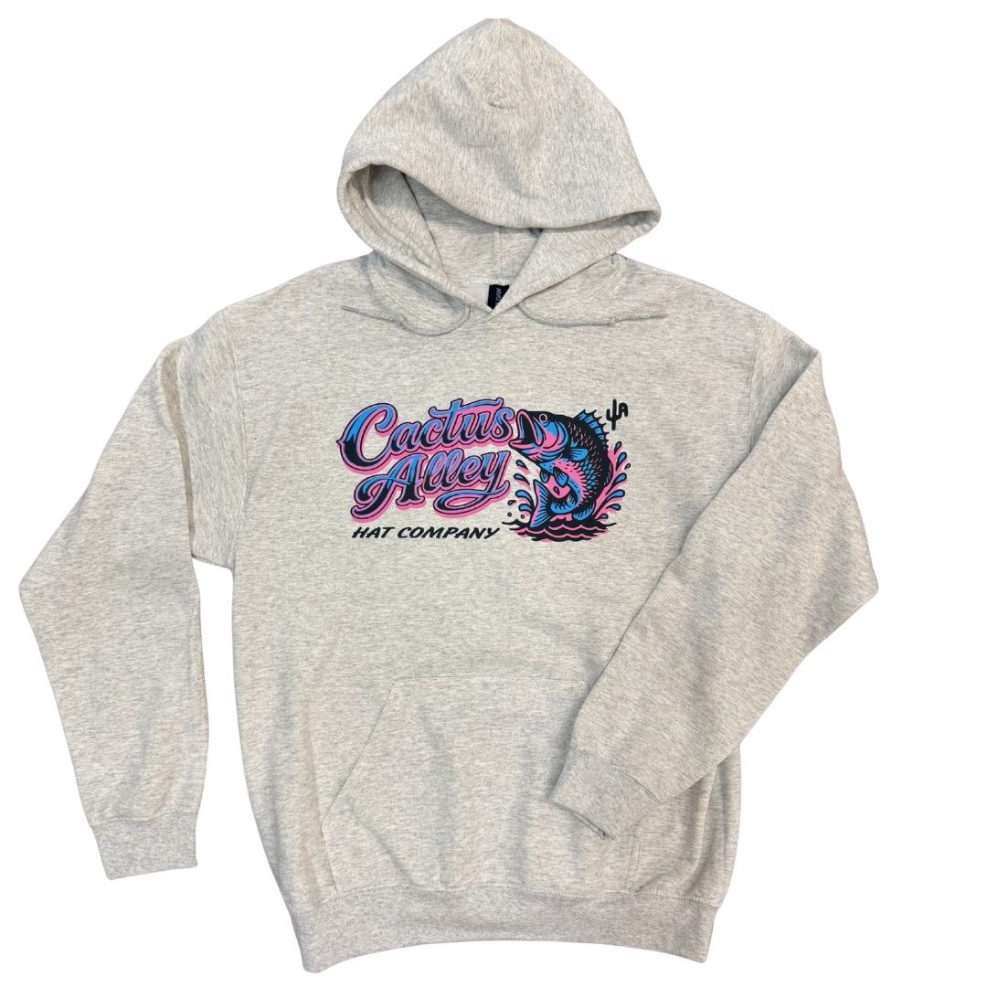 "Neon Catch" - Ash Grey Adult Hoodie