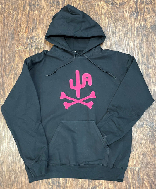 Pink "Bones" - Black Adult Hoodie