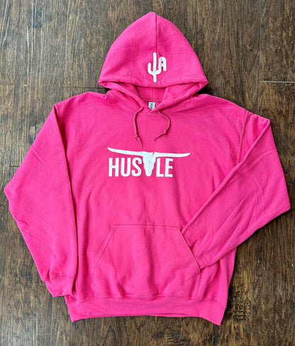 "Hustle" - Pink Adult Hoodie