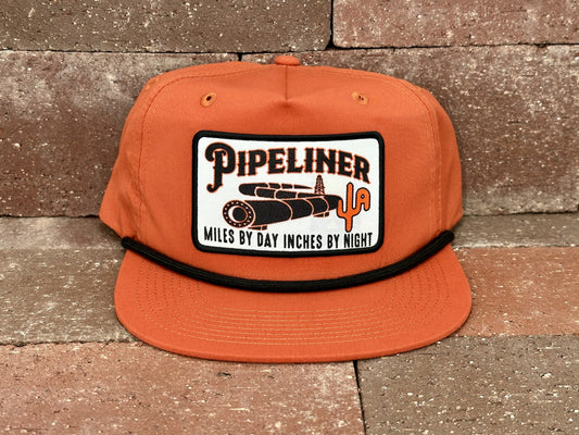 "Pipeliner" - CA256 Dark Orange/ Black Rope, Snapback Cap