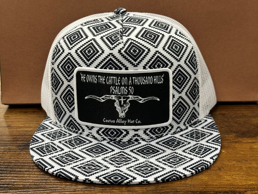 "Psalms 50" - CA Black/White Aztec, Snapback Cap