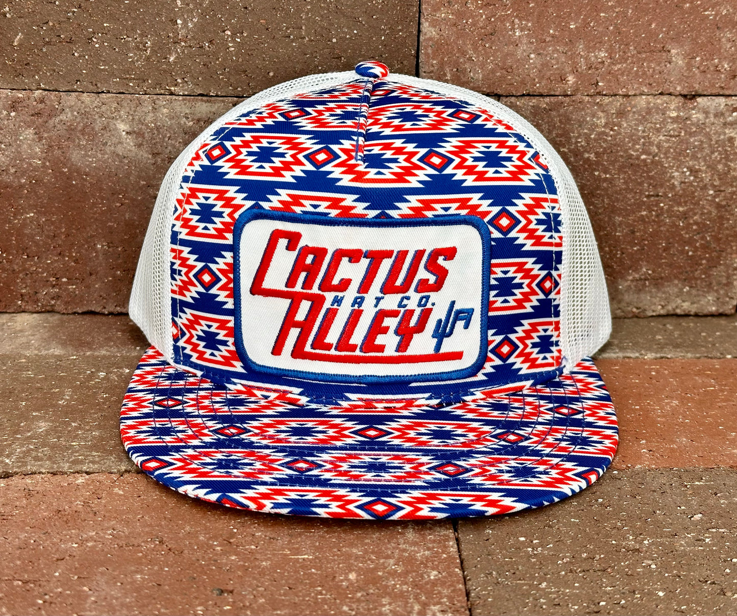 "Retro" - CA 'Merica Aztec/White Mesh, Snapback Cap