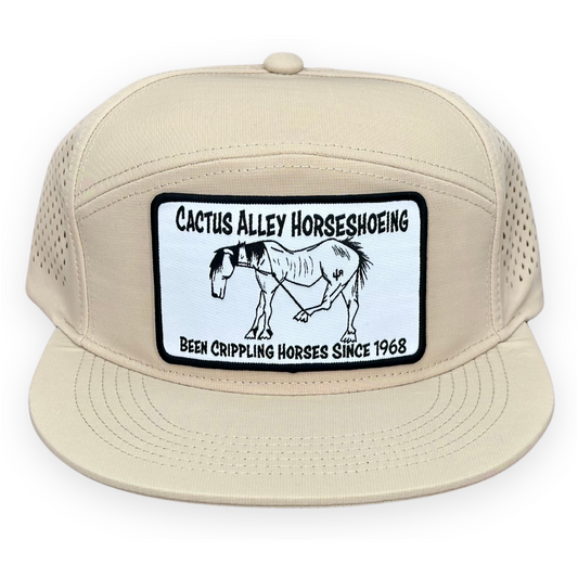 "Shoeing" - CA Khaki 7 Panel/Laser Holes, Snapback Cap