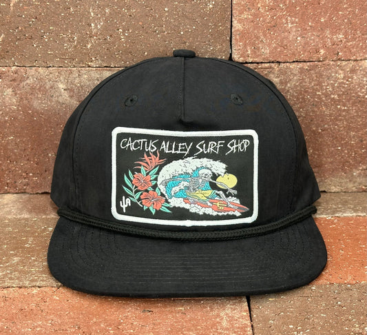 "Surf Shop" - CA 256 Black/ Black Rope, Snapback Cap