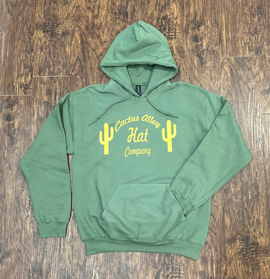 "The Cactus" Gold - Military Green Adult Hoodie