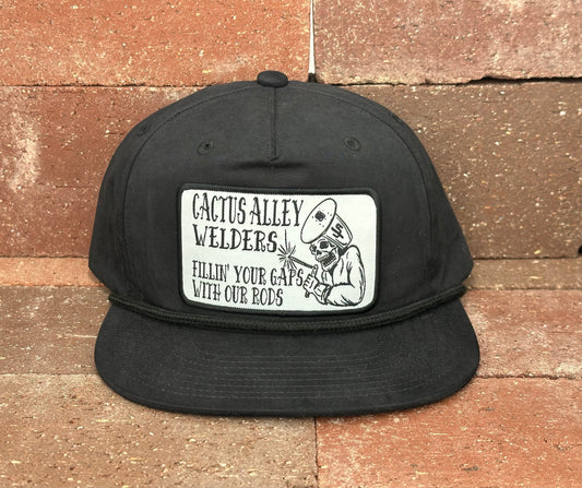 "Welder" - CA 256 Black/ Black Rope, Snapback Cap