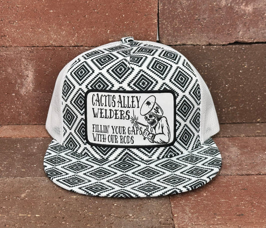 "Welder" - CA Black/White Aztec, Snapback Cap