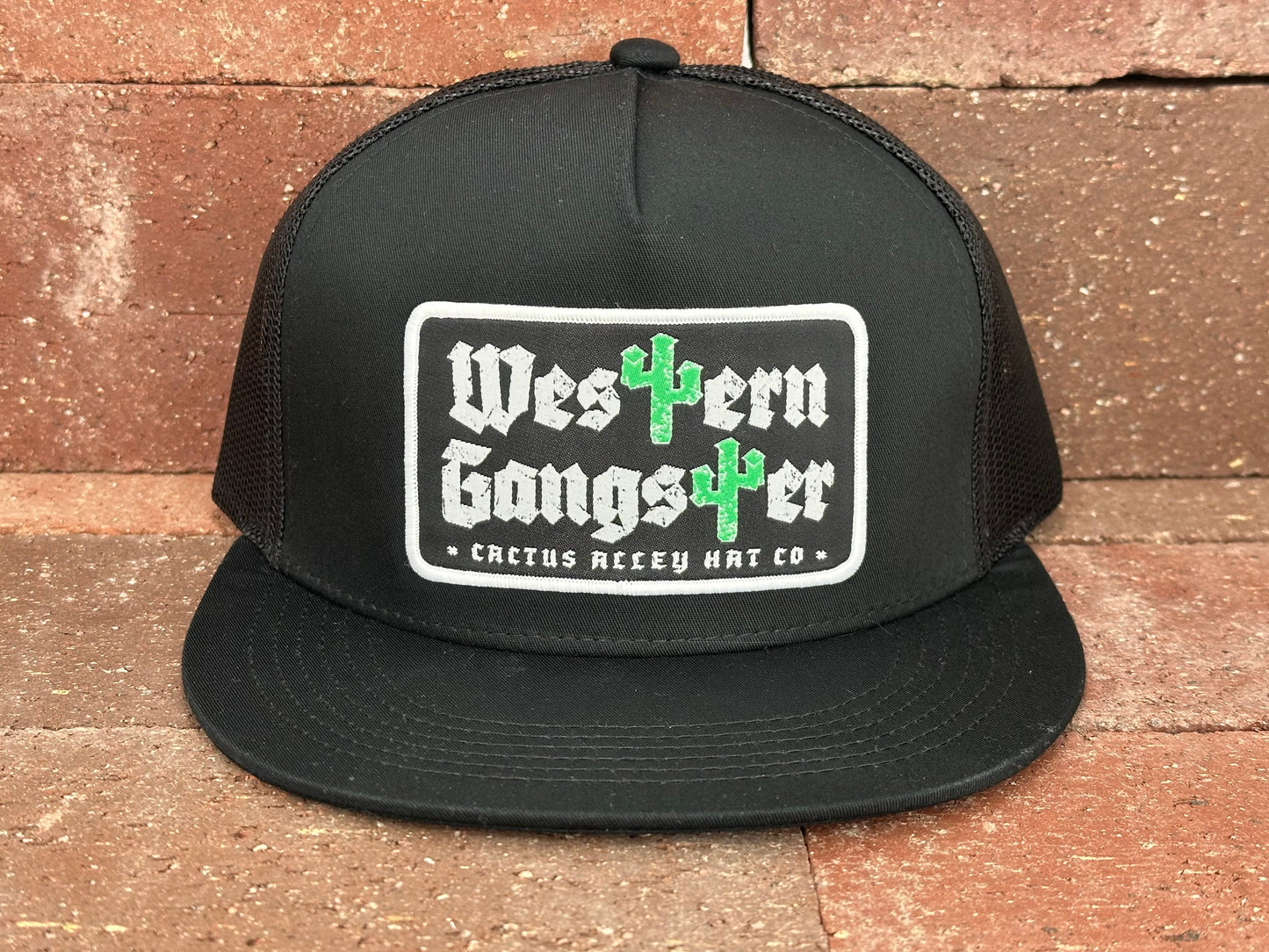 "Western Gangster-BLK" - CA 6006 Black/ Black Mesh, Snapback Cap