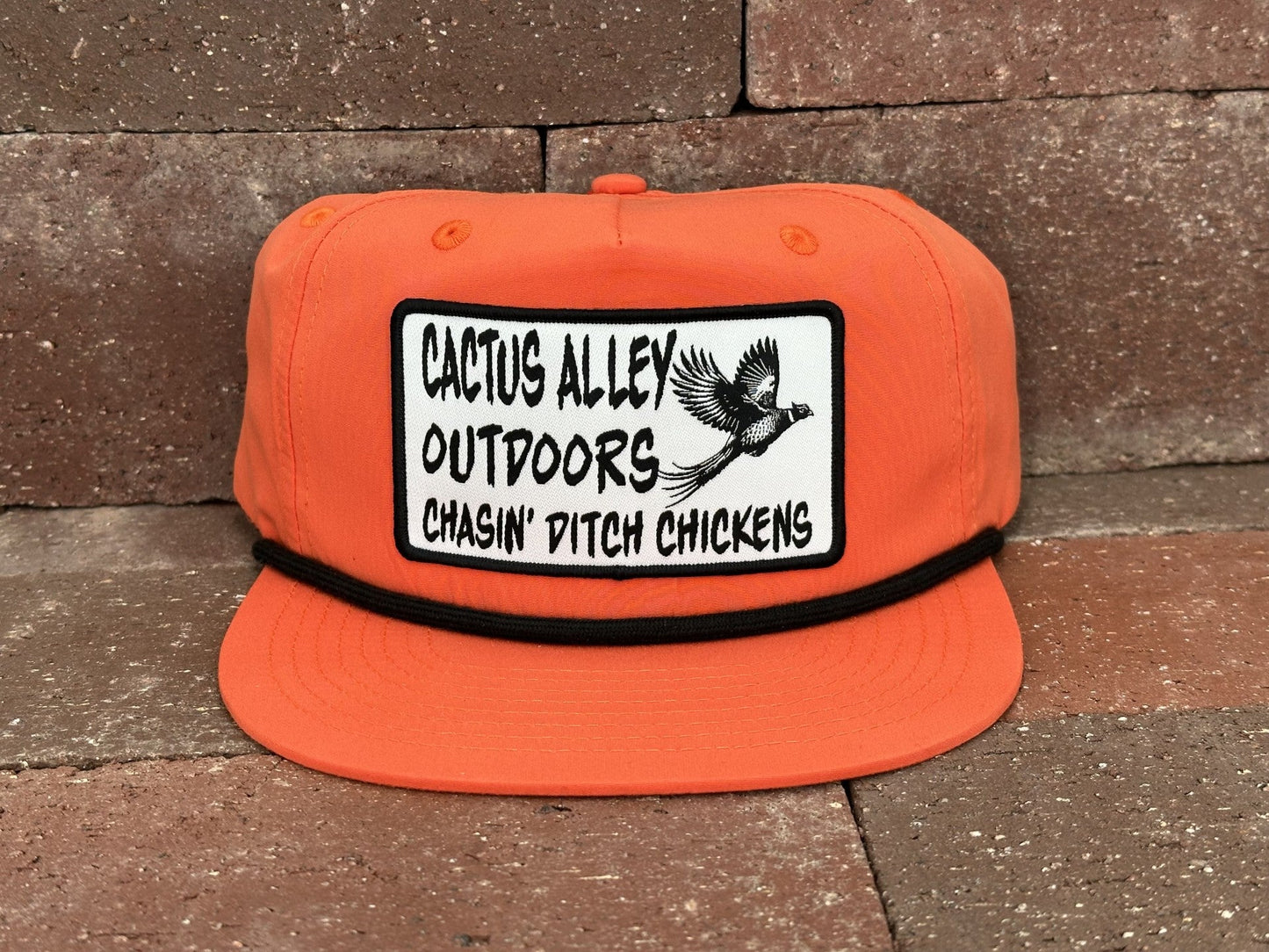 "Ditch Chickens" - CA 256 Bright Orange/ Black Rope, Snapback