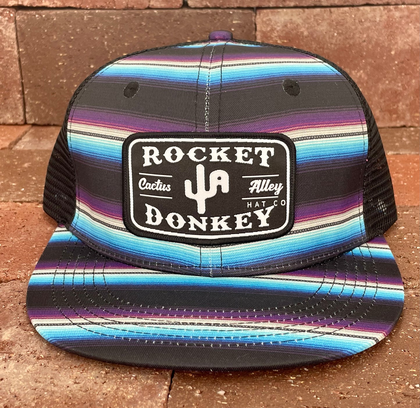 "Rocket Donkey" - CA Purple Serape/ Black Mesh, Snapback Cap