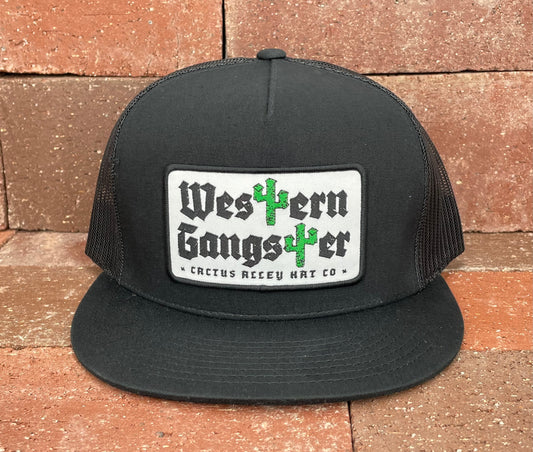 "Western Gangster" - CA6006 Black/ Black Mesh, Snapback Cap