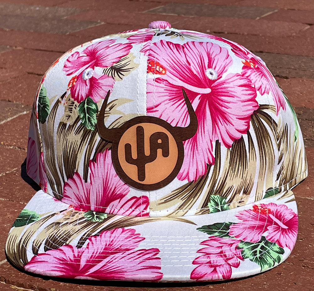 "Moo Cactus"- Pink Floral Snapback Cap