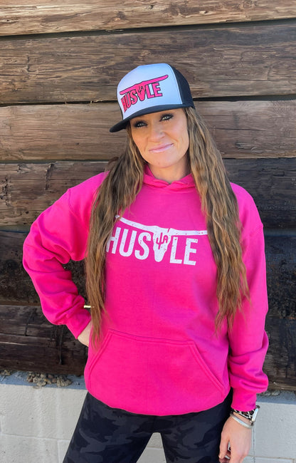 "Hustle" - Pink Adult Hoodie